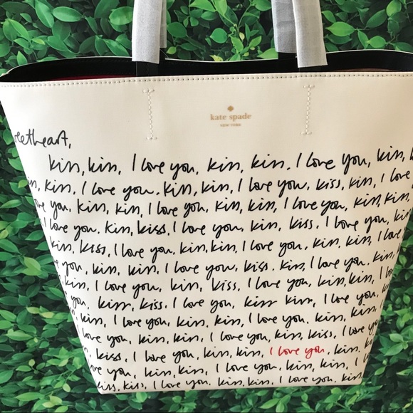 Kate Spade NWT heart it Penelope tote love black